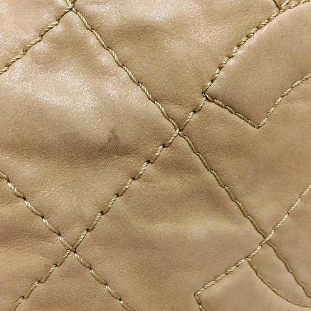 CHANEL Sea Hit Iridescent Calfskin Quilted CC Tote Beige Silver Chain 2011